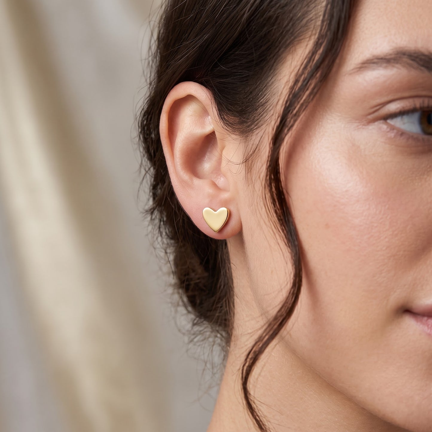 Heart of Gold Heart Stud Earrings