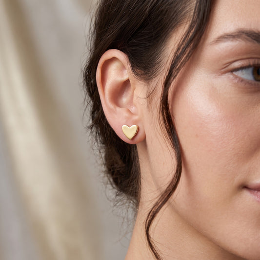 Heart of Gold Heart Stud Earrings