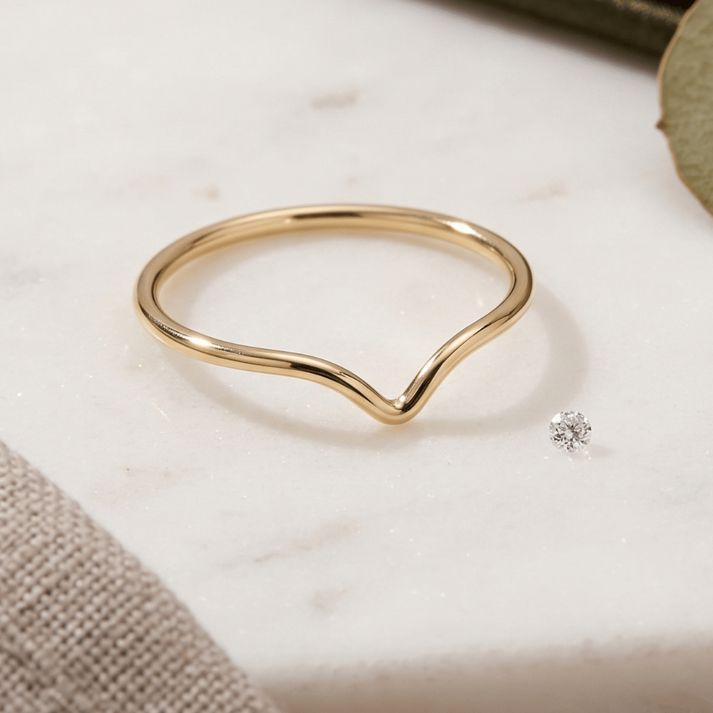 14/20 Gold Filled Thin "V" Design Ring - view 3