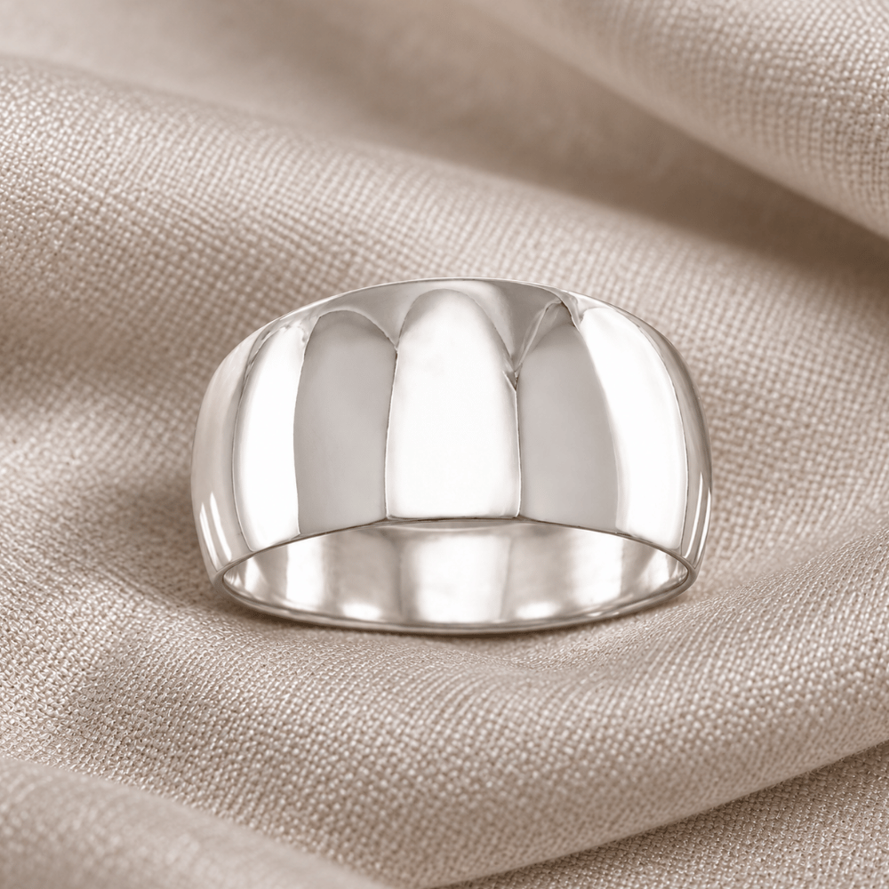 Wide Tapered Polished Ring
