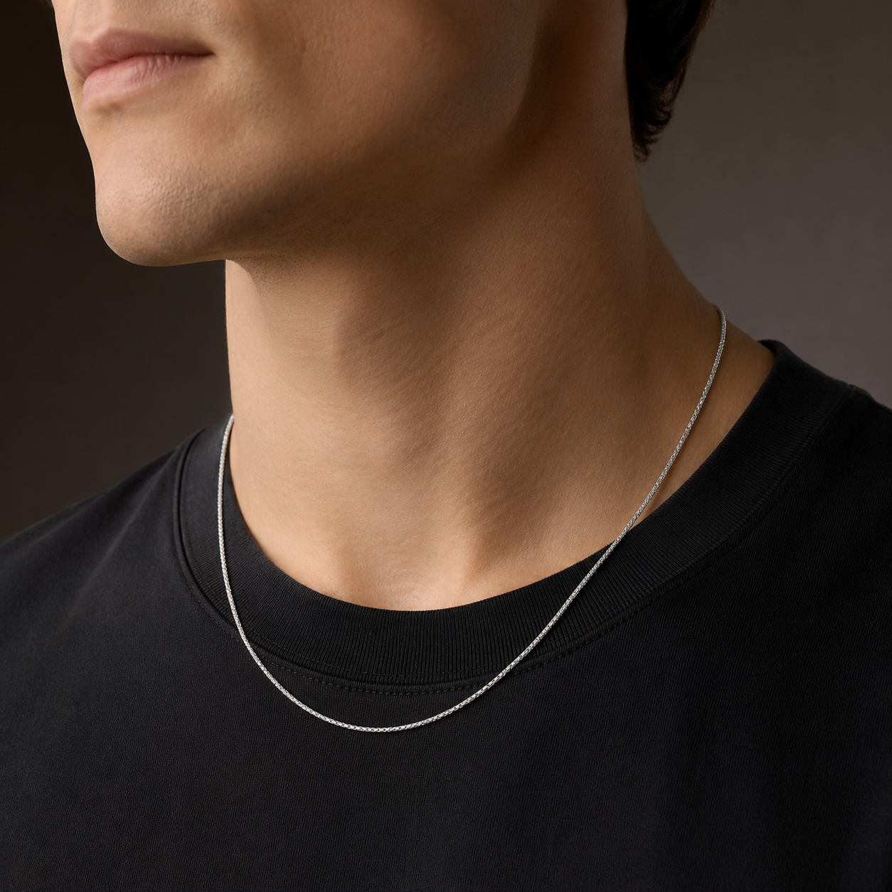 925 Sterling Silver Rhodium Plated Popcorn Chain Necklace - 1.5mm