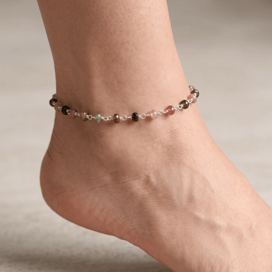 9.5" + 1" Beaded Anklet