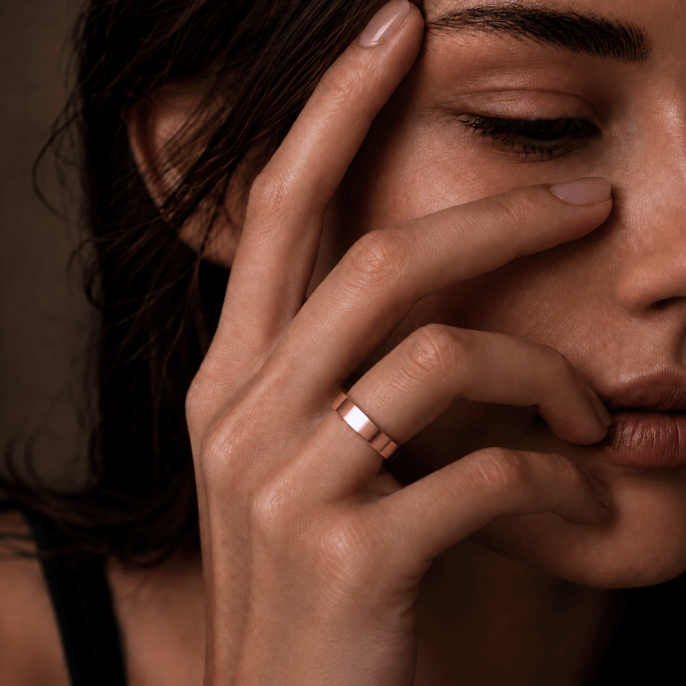 Flat Edge Solid Copper Ring