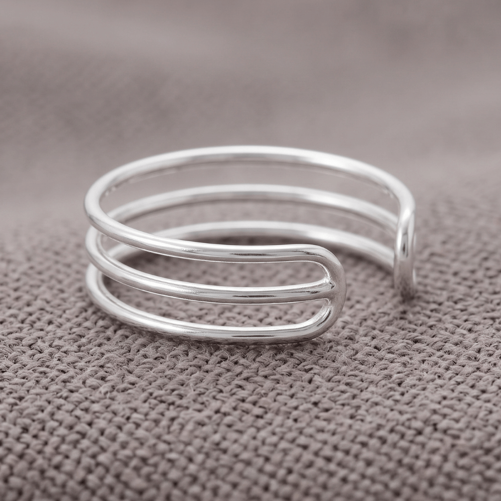 Polished Triple Row Toe Ring