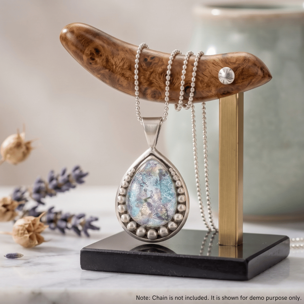 Ancient Roman Glass Pendant with Bead Design