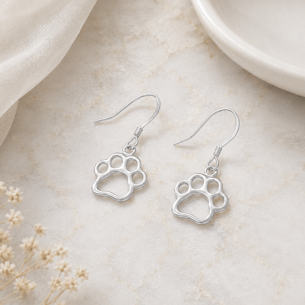 Cutout Paw Print Earrings