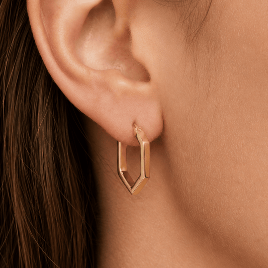 Hexagonal Hoop Earrings