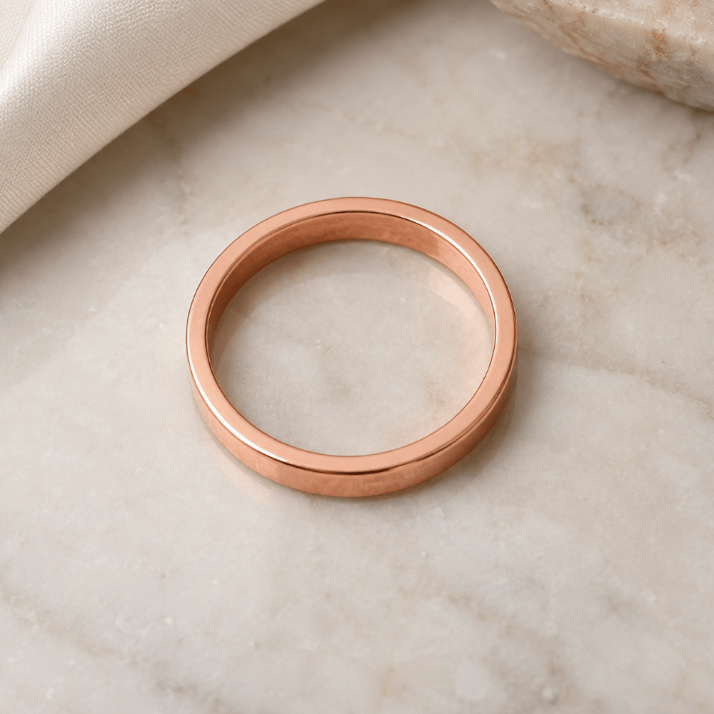 Flat Edge Solid Copper Ring