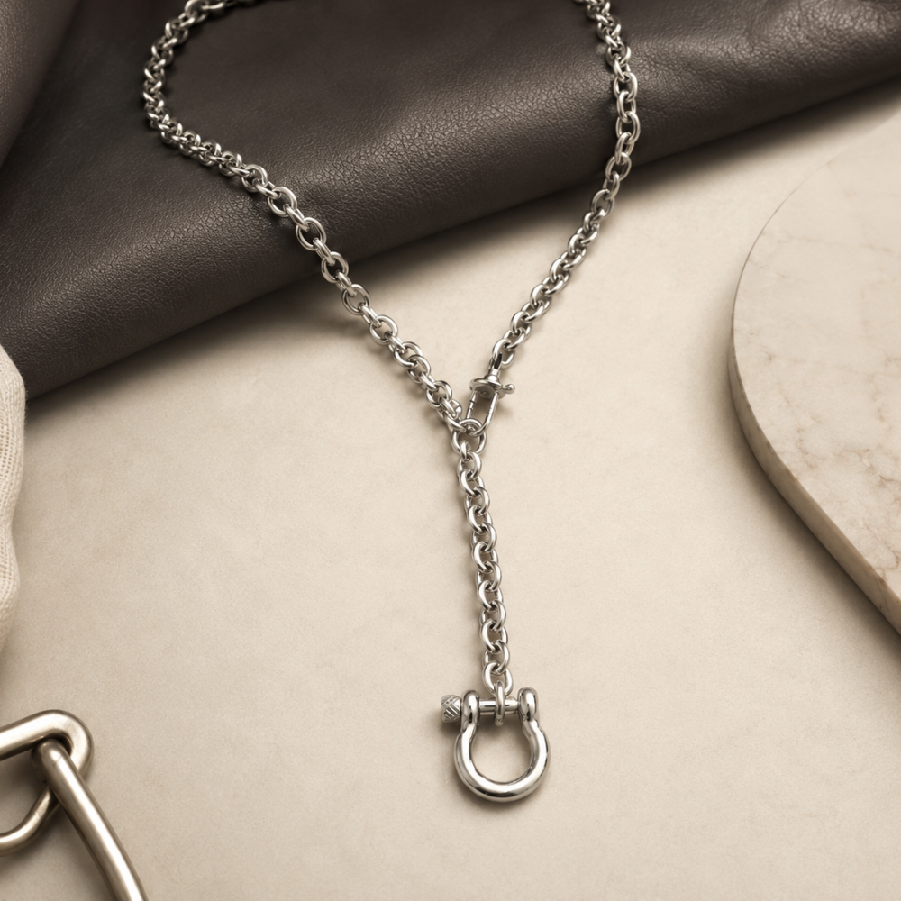 Adjustable 22" Stainless Steel Horse Bit Necklace
