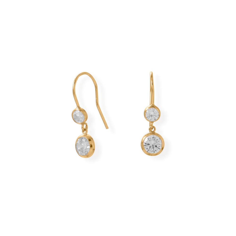 Gold-Filled CZ Drop French Wire Earrings