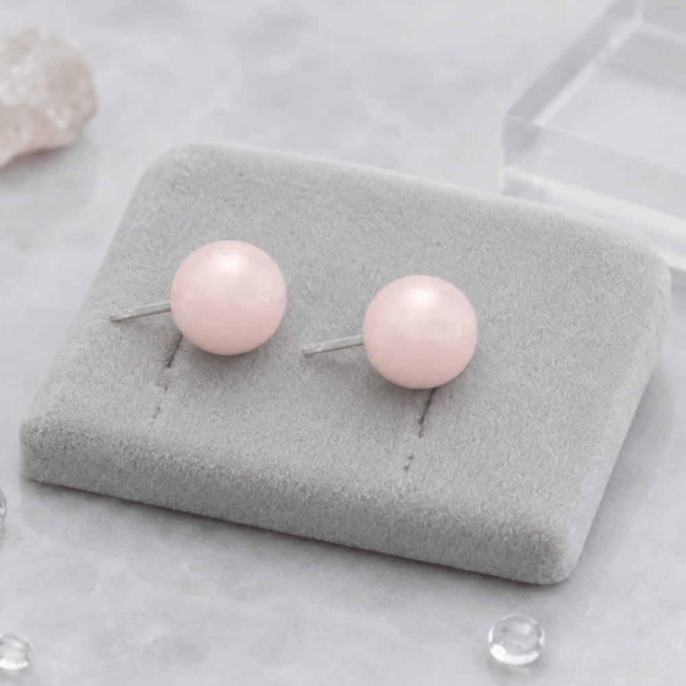 Rose Quartz Stud Earrings