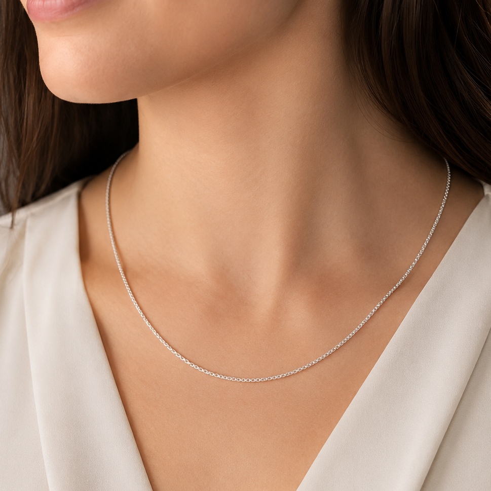 925 Sterling Silver Heavy Box Chain Necklace - 1.5mm