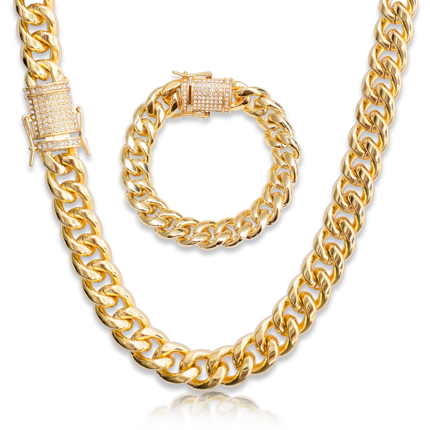 Miami Cuban Link Chain & Bracelet - 14mm