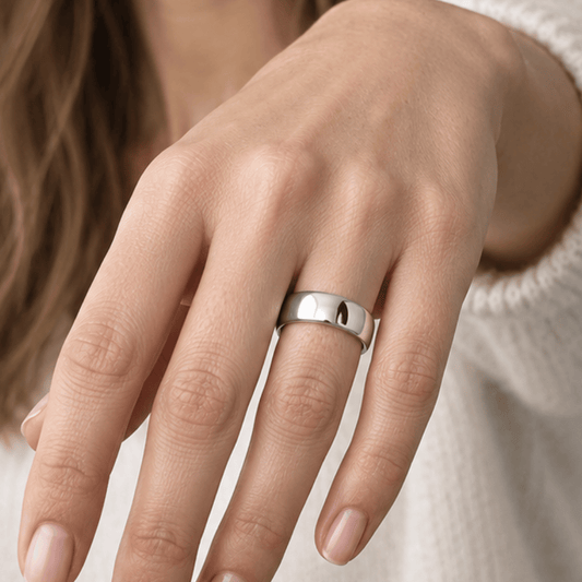 Rhodium Plated 6mm Wedding Band