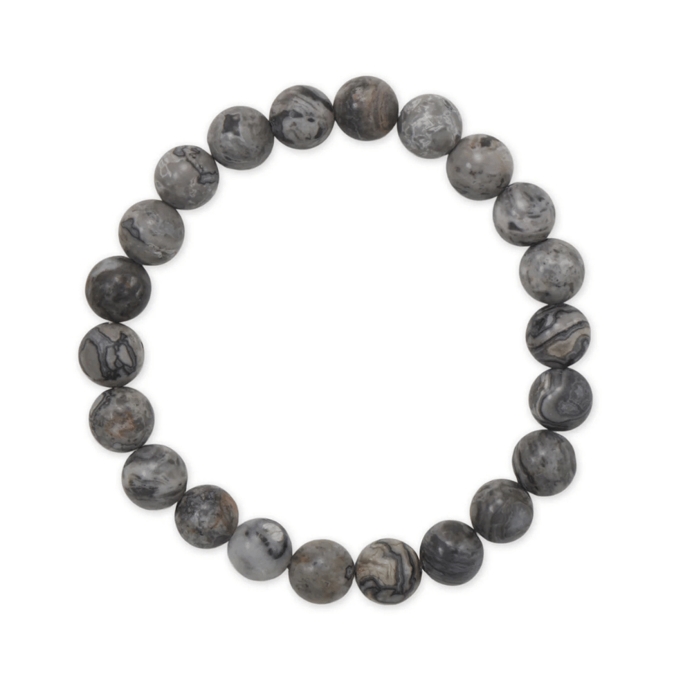 8mm Round Stone Bead Stretch Bracelet