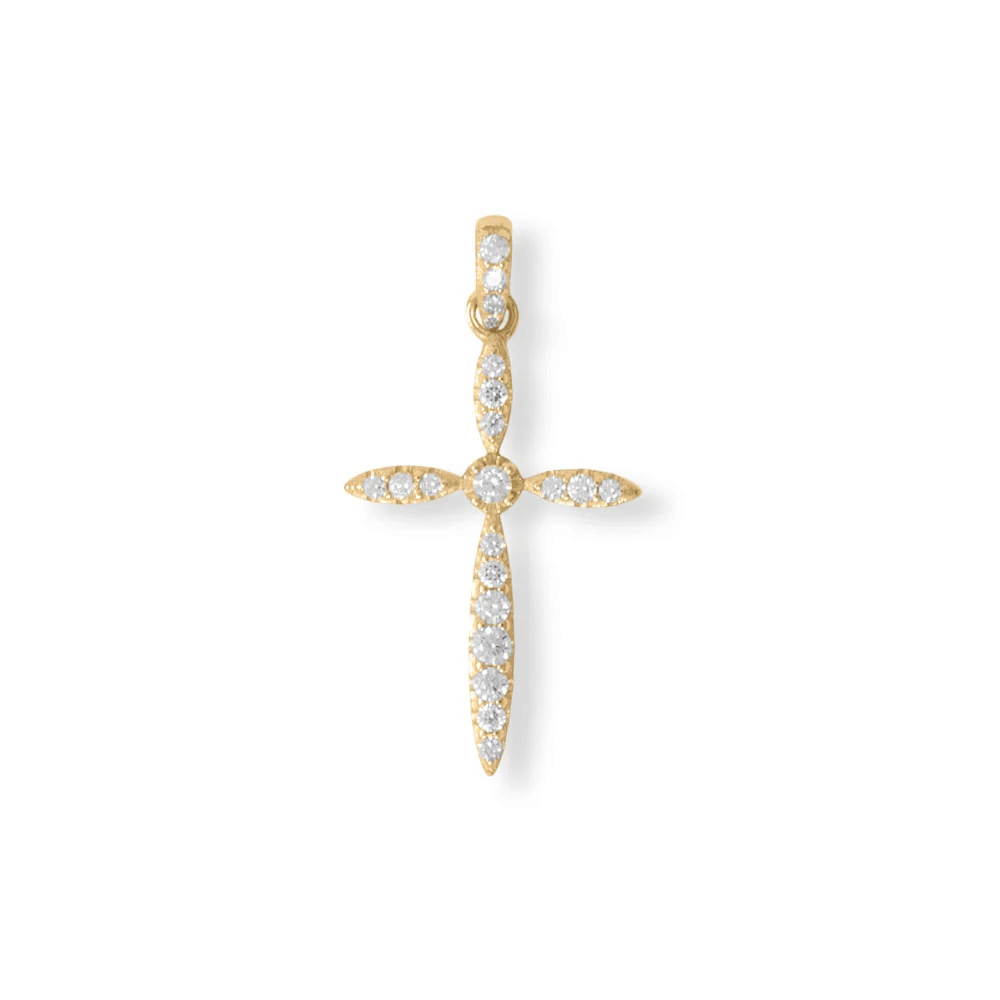 Graduating CZ Cross Pendant