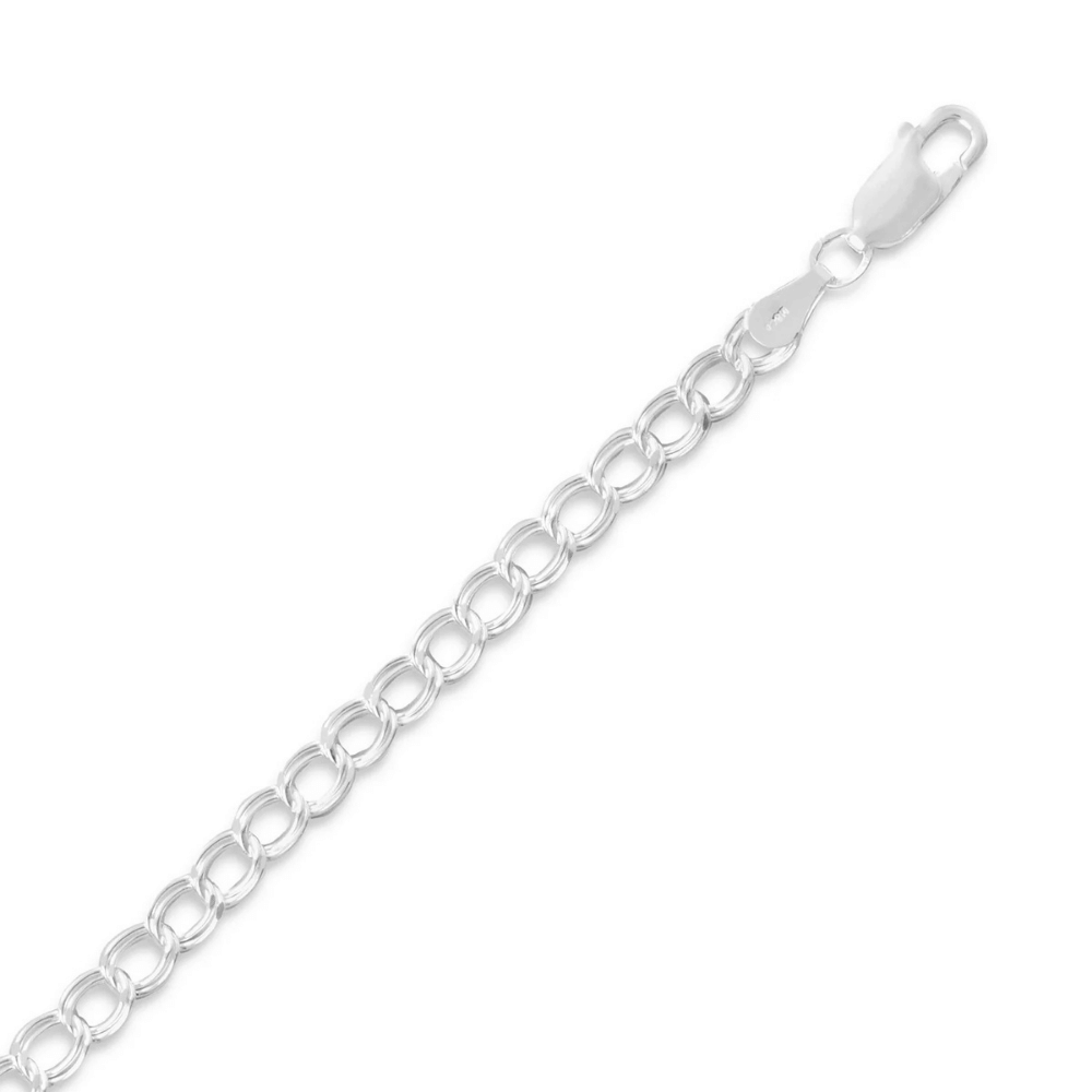 925 Sterling Silver Diamond Cut Light Charm Bracelet - 4.5mm - view 5