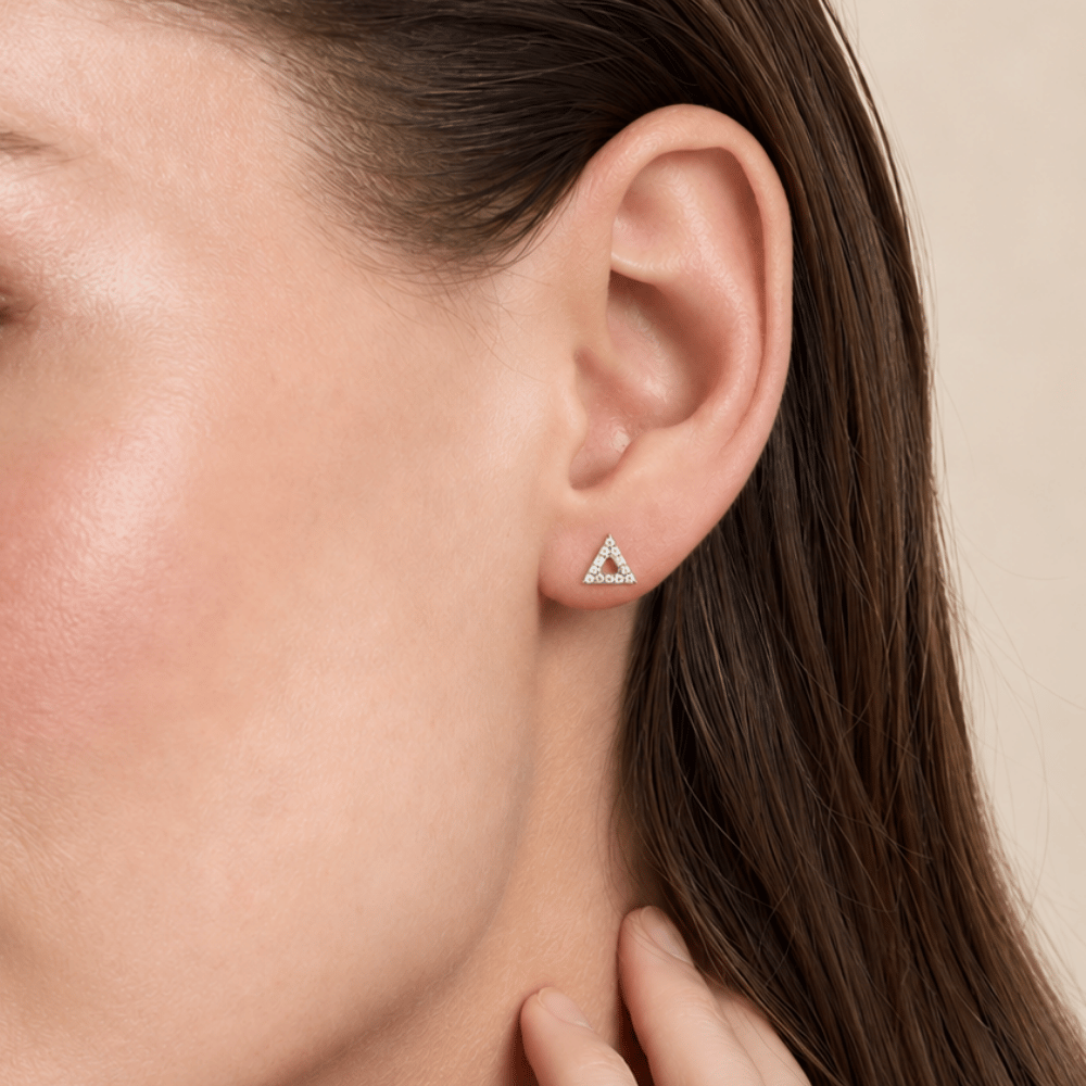 Triangle Outline Stud Earrings