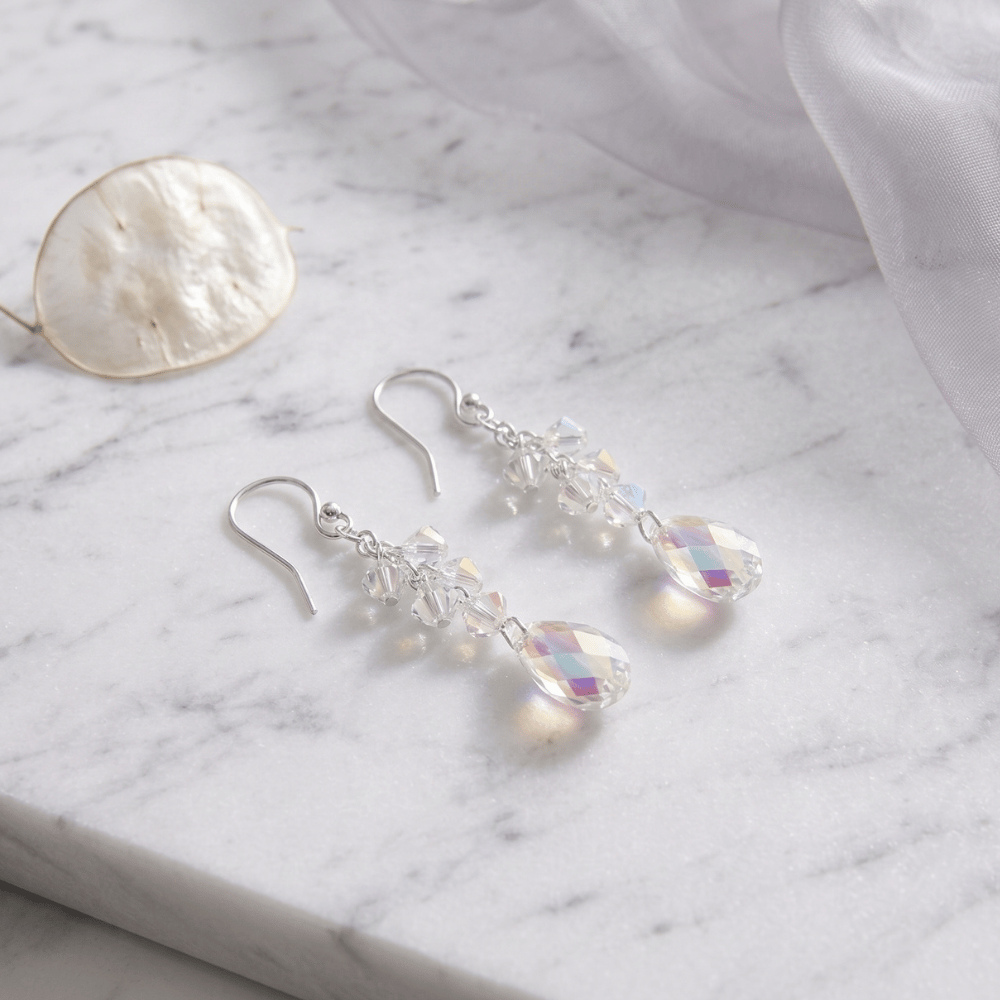 Swarovski Crystal Cluster French Wire Earrings
