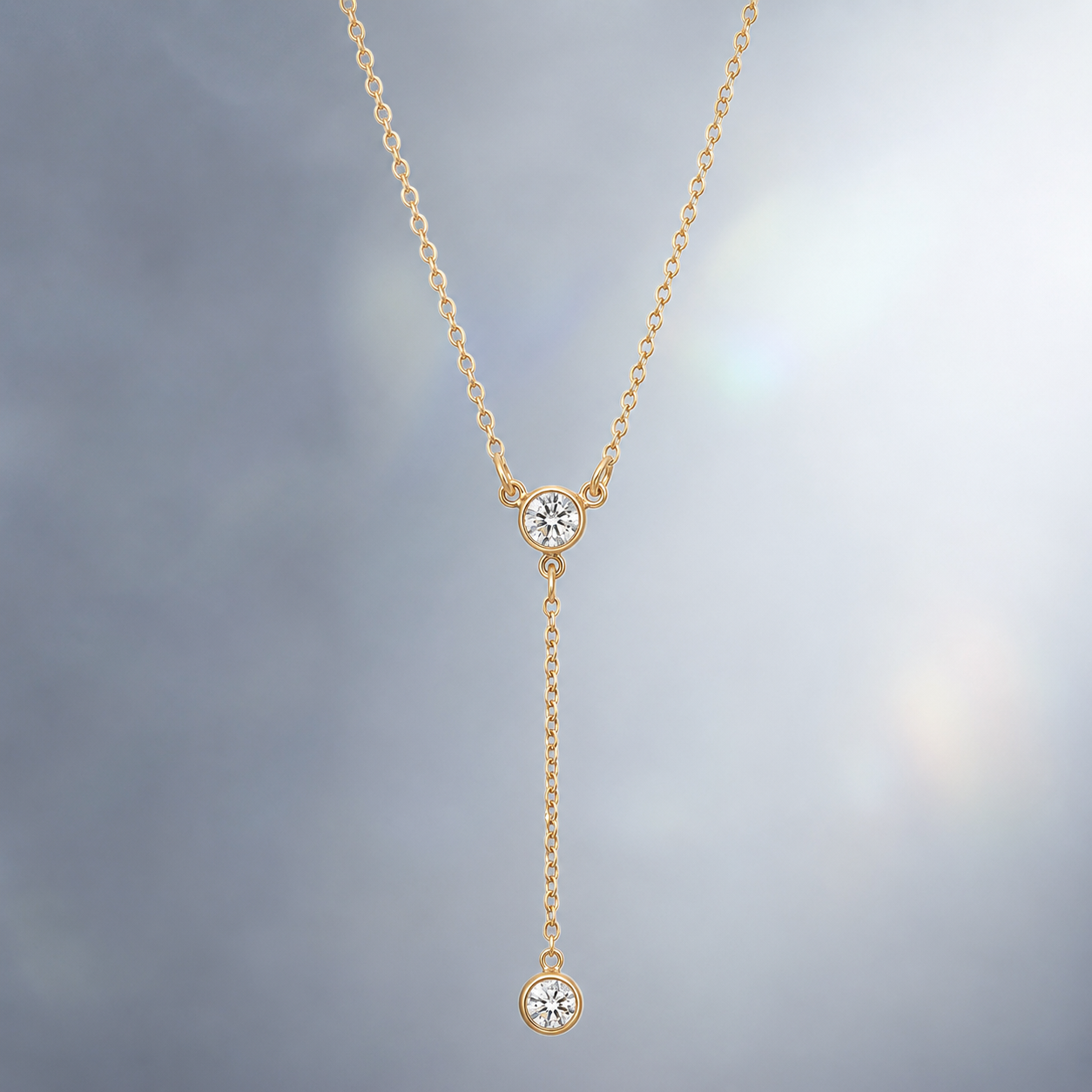 18" + 2" 14/20 Gold Filled 4mm CZ Y Drop Necklace