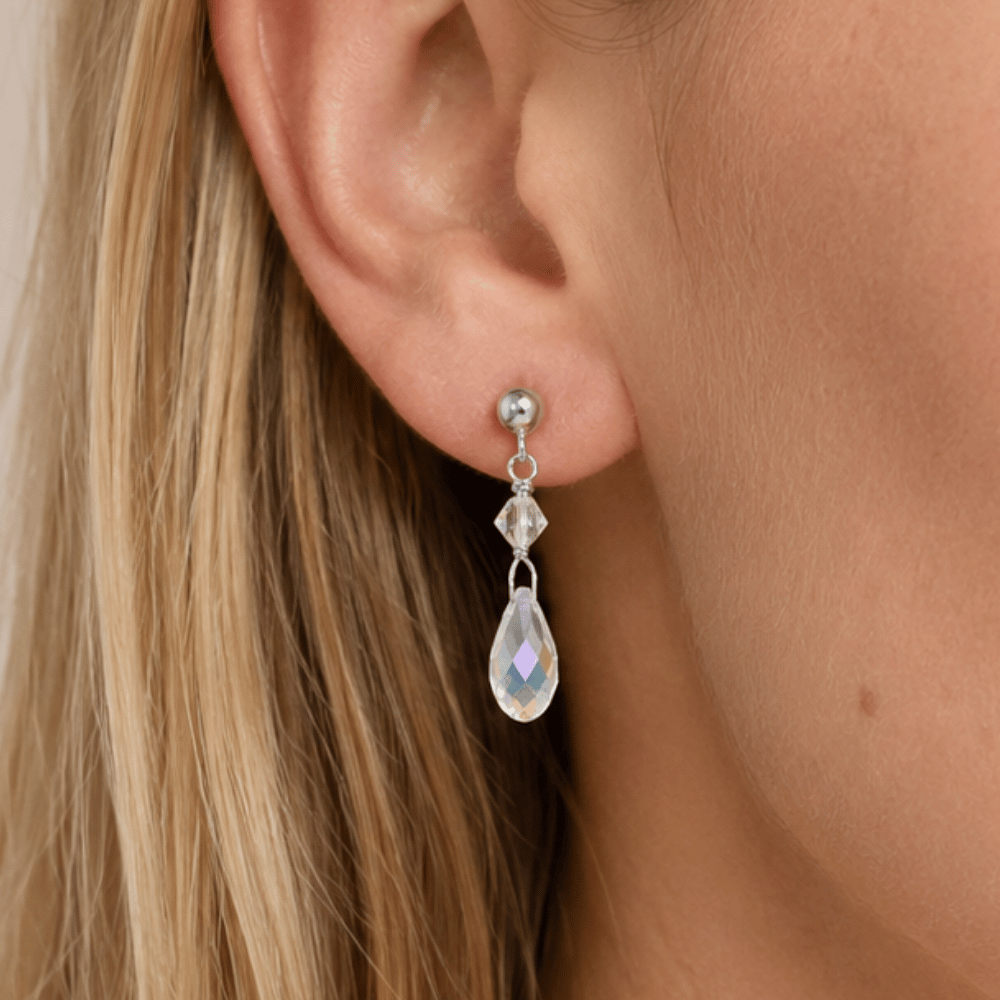 Swarovski Crystal Drop Ball Post Earrings