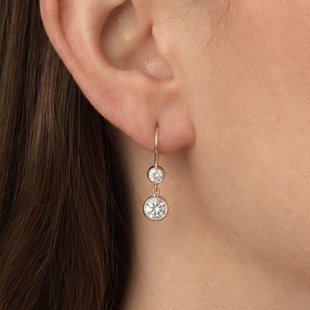 Gold-Filled CZ Drop French Wire Earrings