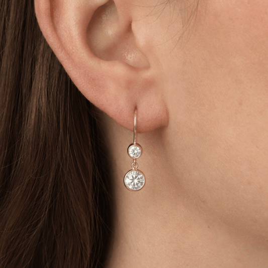 Gold-Filled CZ Drop French Wire Earrings