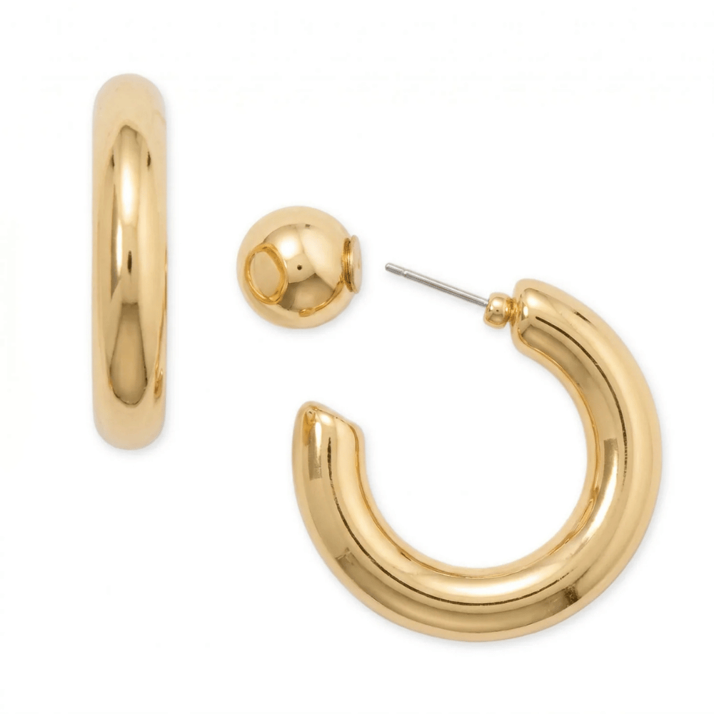 6mm Round Tube Hoop Ball Post Earrings