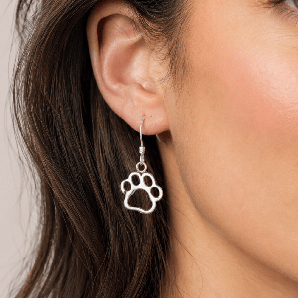 Cutout Paw Print Earrings