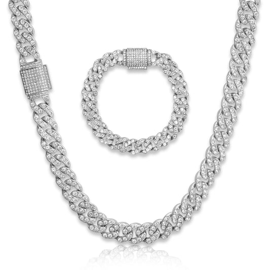 Iced Cuban Chain & Bracelet - 12mm