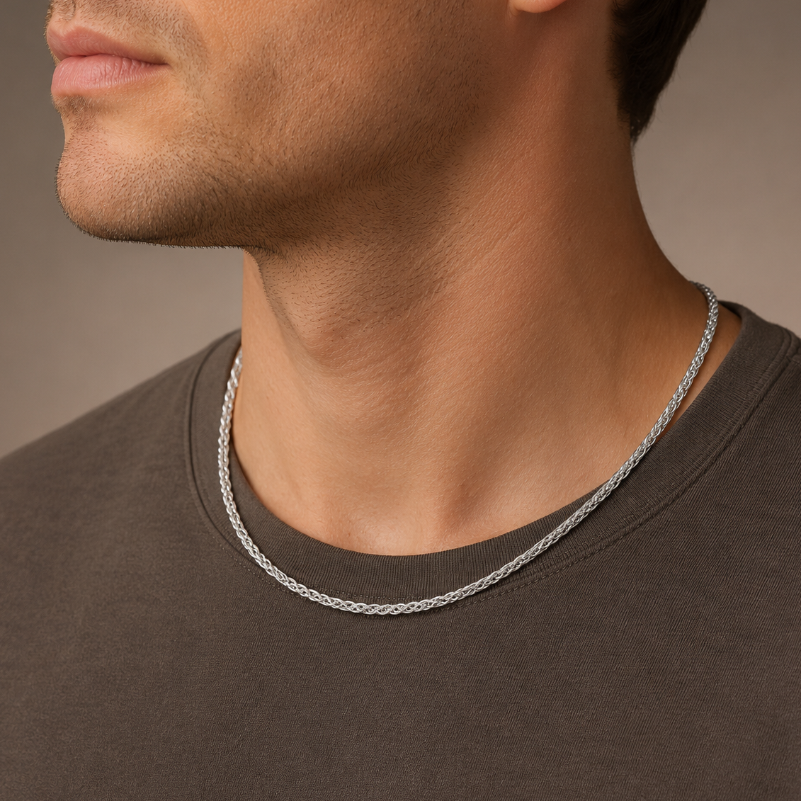925 Sterling Silver French Wheat Chain Necklace - 2.5mm