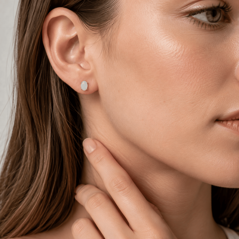 Oval Stud Earrings