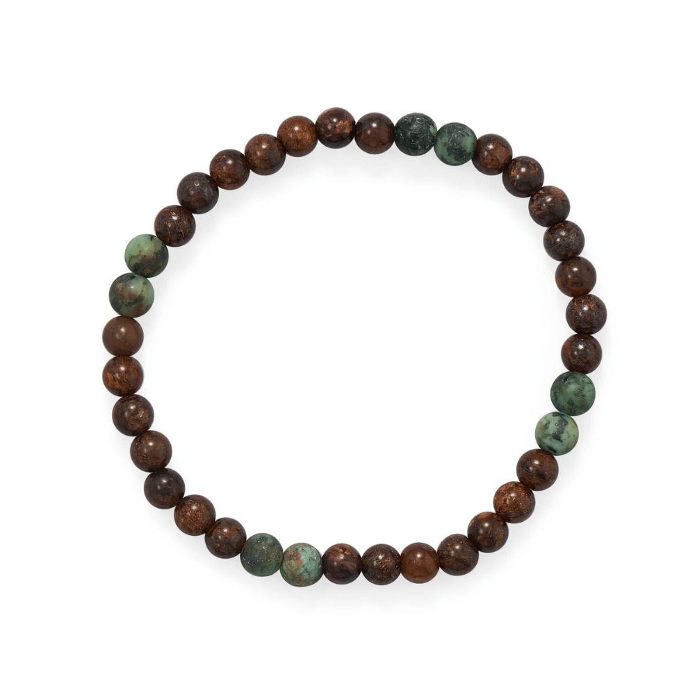 8" Jasper and African Turquoise Stretch Bracelet
