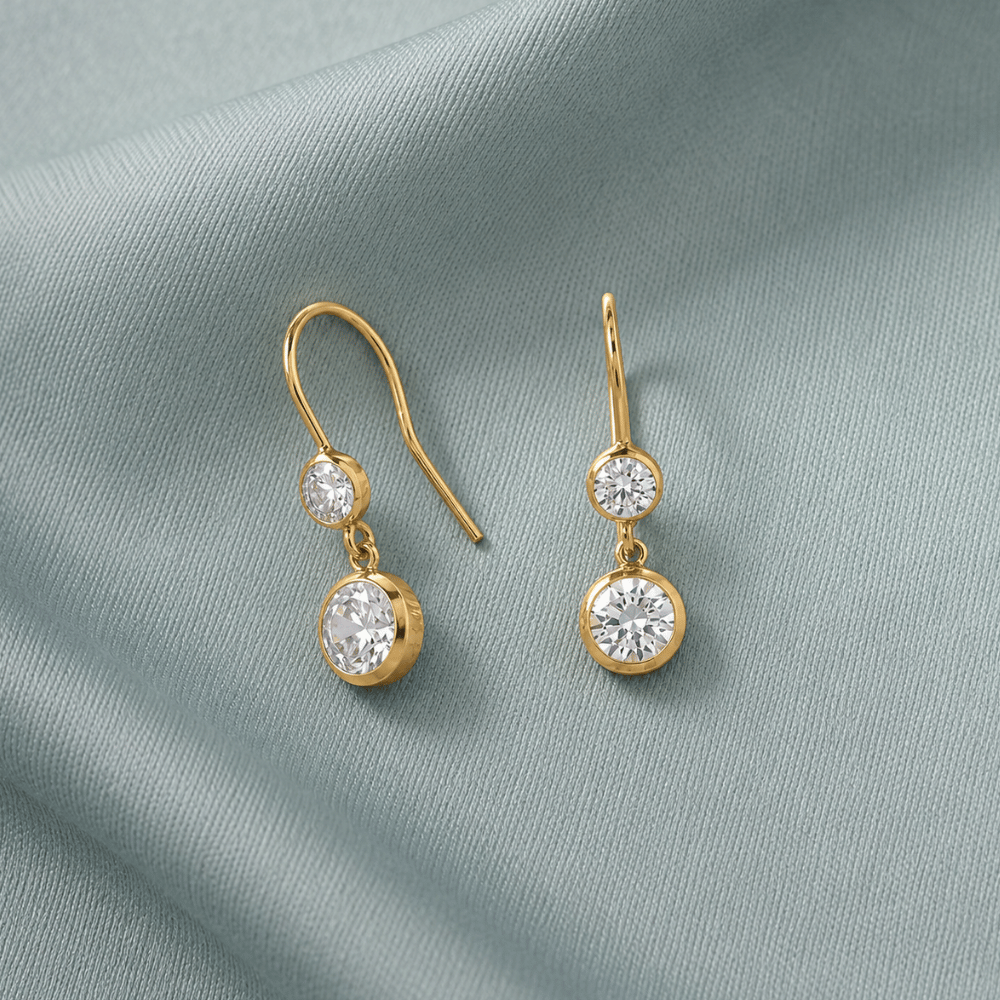 Gold-Filled CZ Drop French Wire Earrings