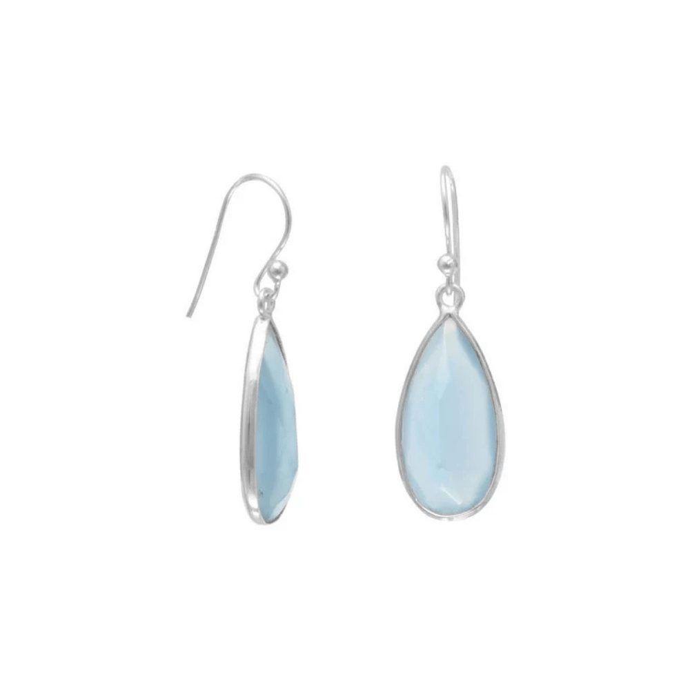 Blue Chalcedony Pear Shape Earrings