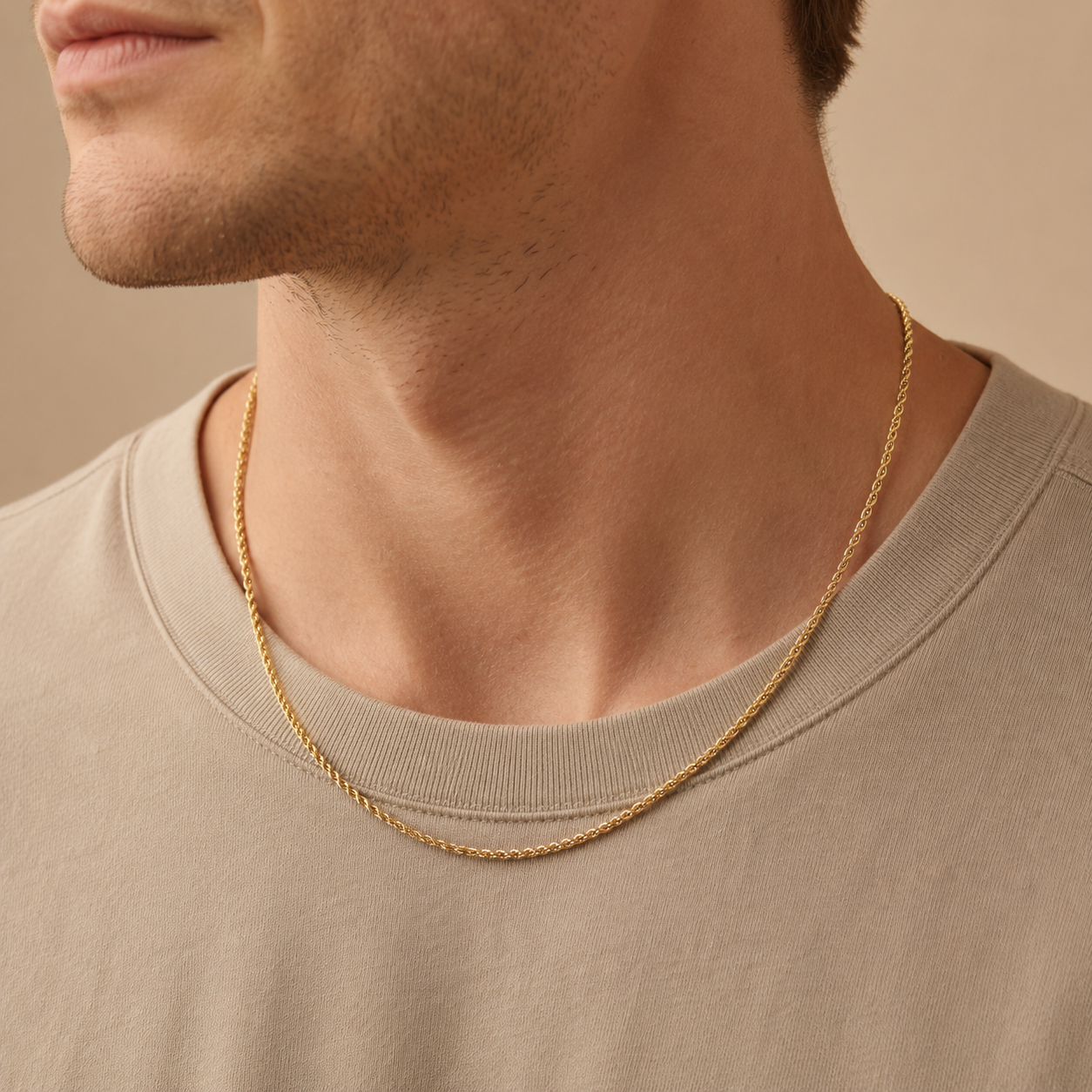 14/20 Gold Filled Reverse Twisted Rope Chain Necklace - 2.1mm