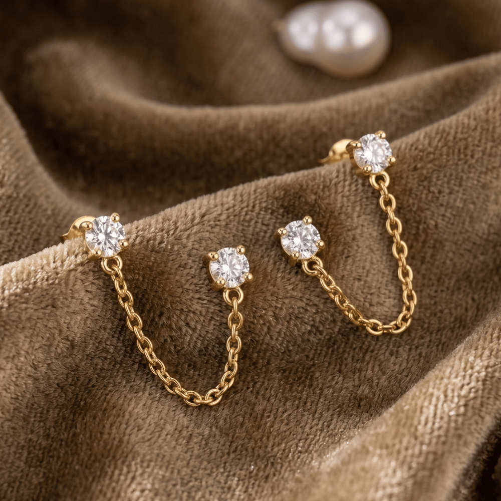 Double Post Crystal Earrings