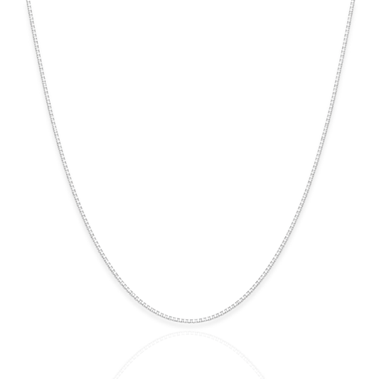925 Sterling Silver Light Box Chain Necklace - 1.1mm