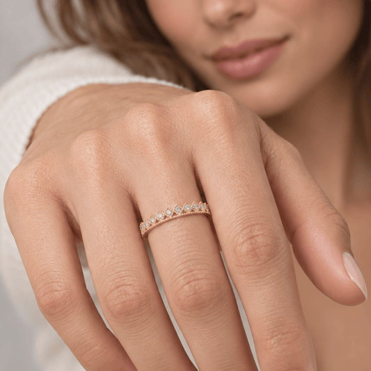 Cubic Zirconia Thin Crown Design Ring