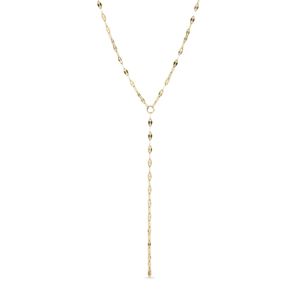 15" 18 Karat Gold PVD Stainless Steel Coffee Chain Y-Drop Necklace