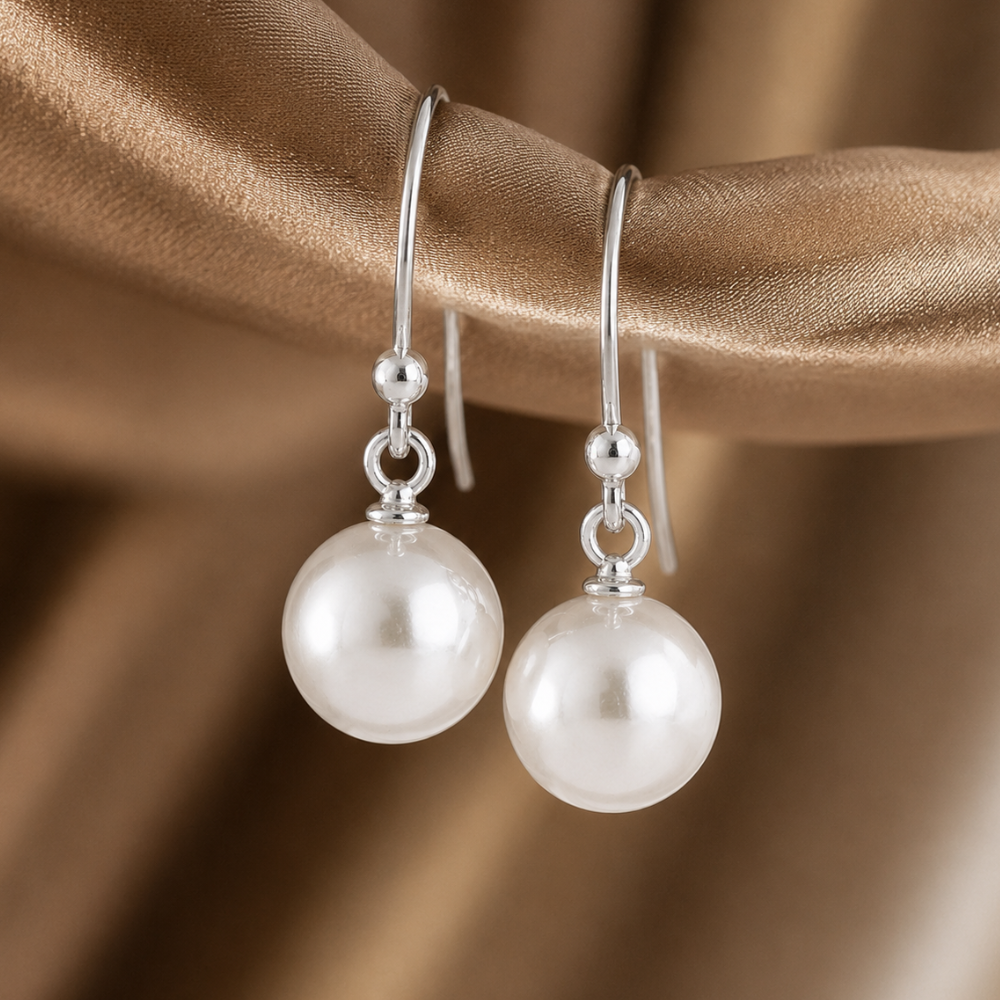 8mm Bead Drop Earrings