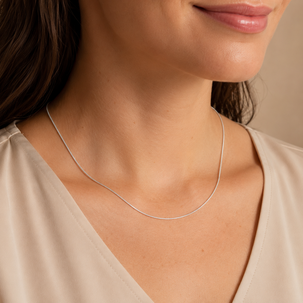 925 Sterling Silver Baby Snake Chain Necklace - 1mm