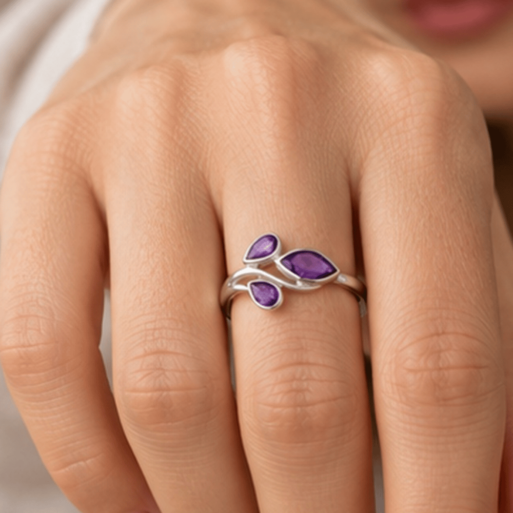 Pear and Marquise Amethyst Ring