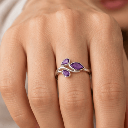 Pear and Marquise Amethyst Ring