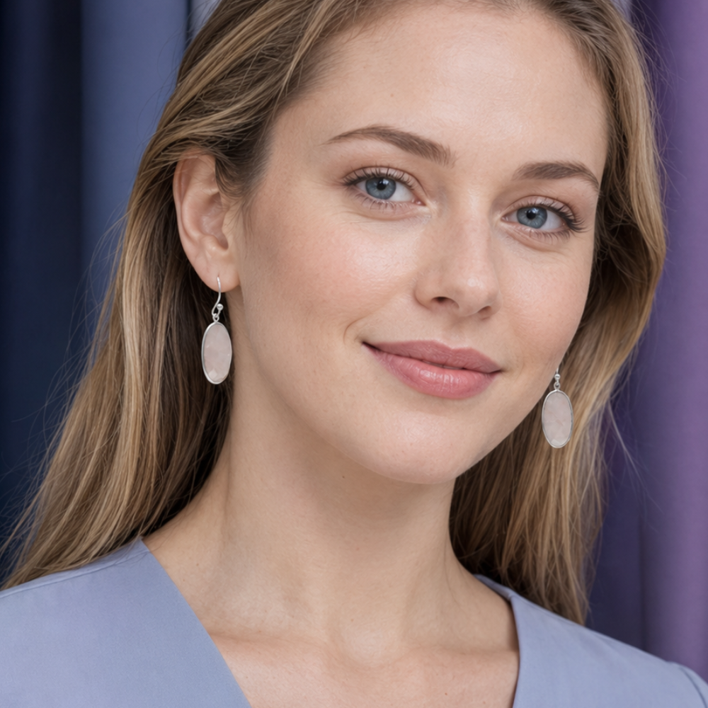 Oval French Wire Earrings