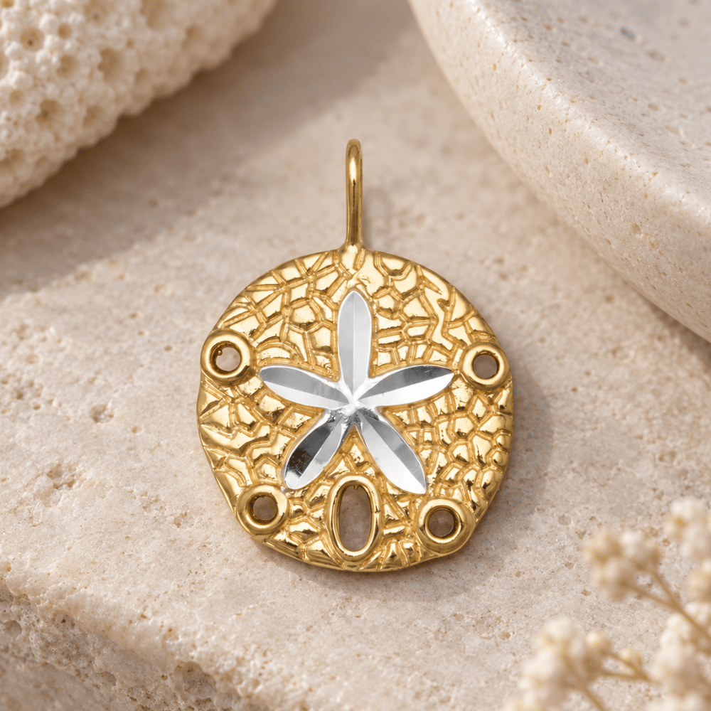 14 Karat Gold Plated Sand Dollar Pendant