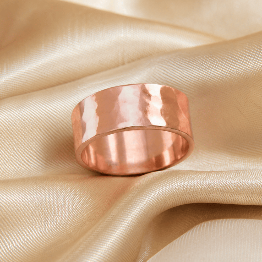 Solid Copper Hammered Ring