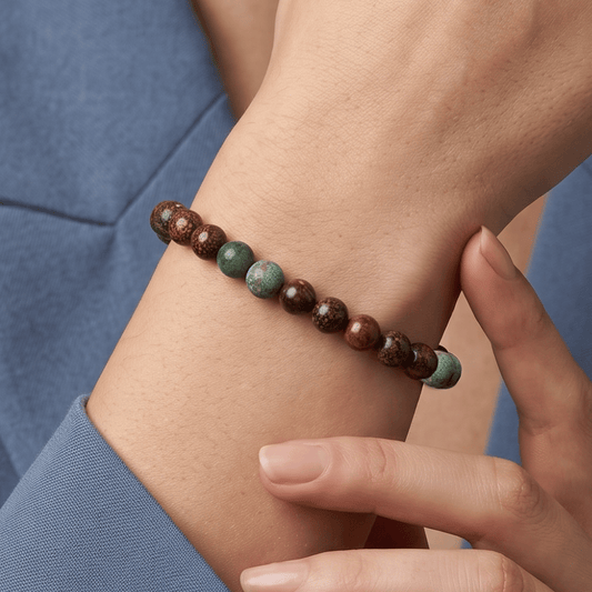 8" Jasper and African Turquoise Stretch Bracelet
