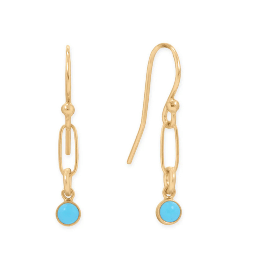 14/20 Gold Filled Turquoise Link Drop Earrings