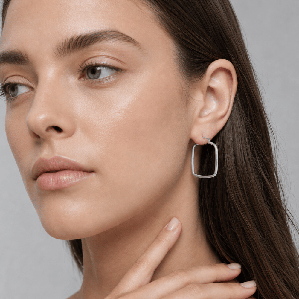 2mm x 29mm Square Hoop Earrings